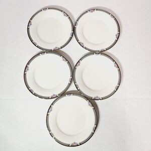 Noritake Dessert Plates 6 1/2in Halifax Fine China Floral Lot of 6 Vtg 7729 Rose